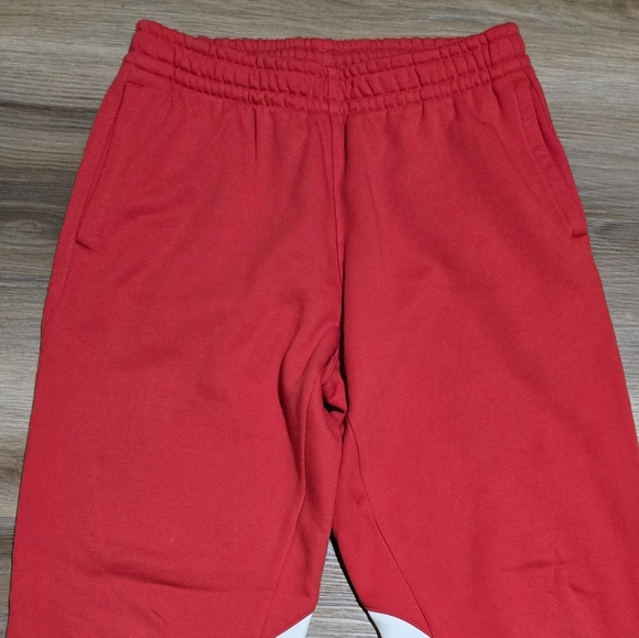 Adidas Big Trefoil Red White Jogger Sweatpants Size M - Picture 6 of 13
